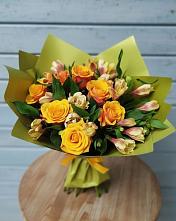 Букет цветов из:  Альстромерии и Розы в Костерево