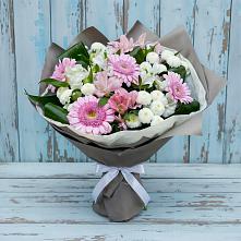 Букет цветов из:  Герберы, Альстромерии и Хризантемы в Костерево