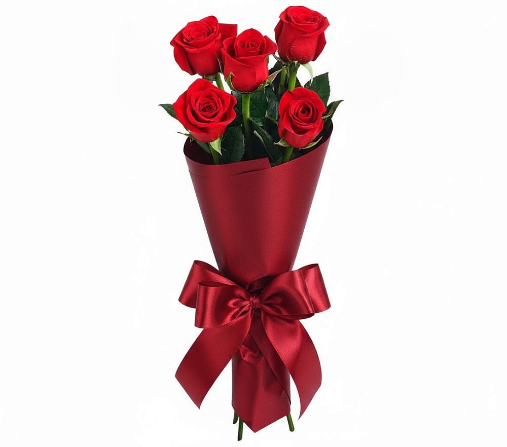 Букет 5 Красных роз Эдлесс Лав в Костерево