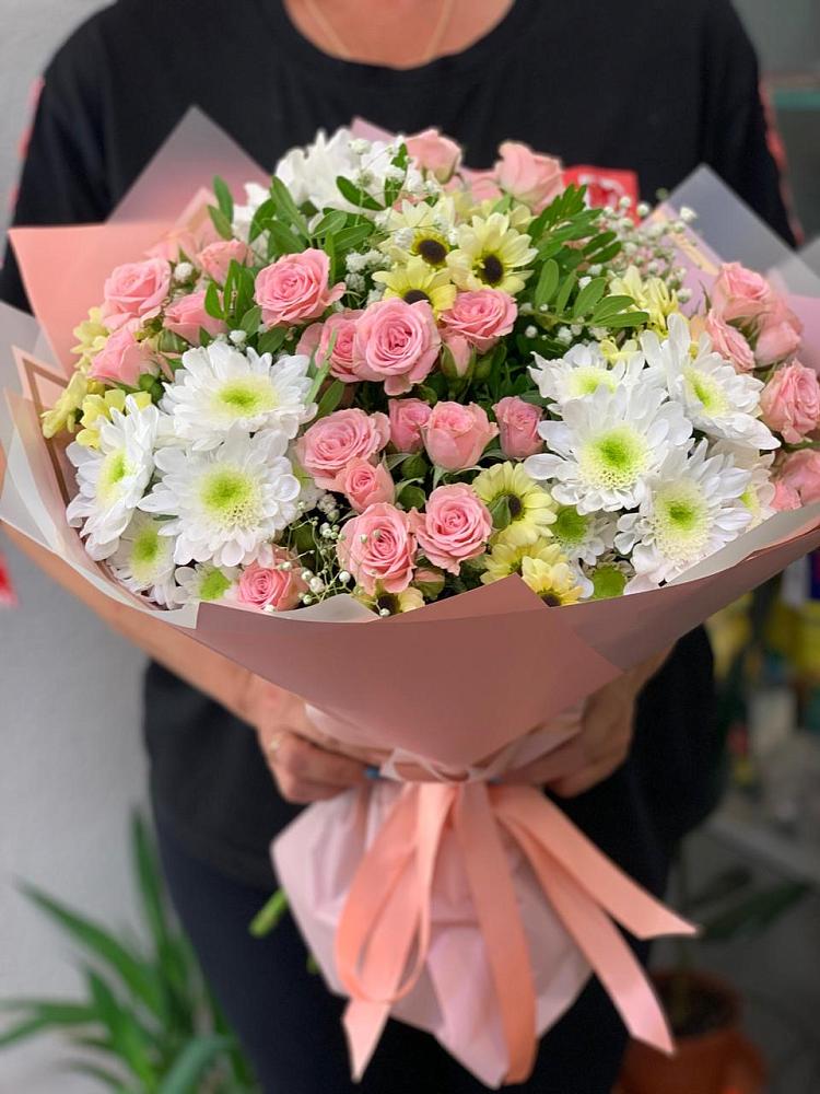 Букет цветов из: Розы и Хризантемы в Костерево