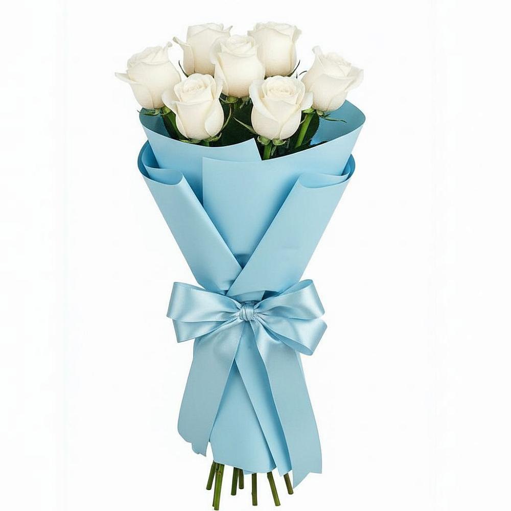 Букет 7 белых роз Проуд в Костерево