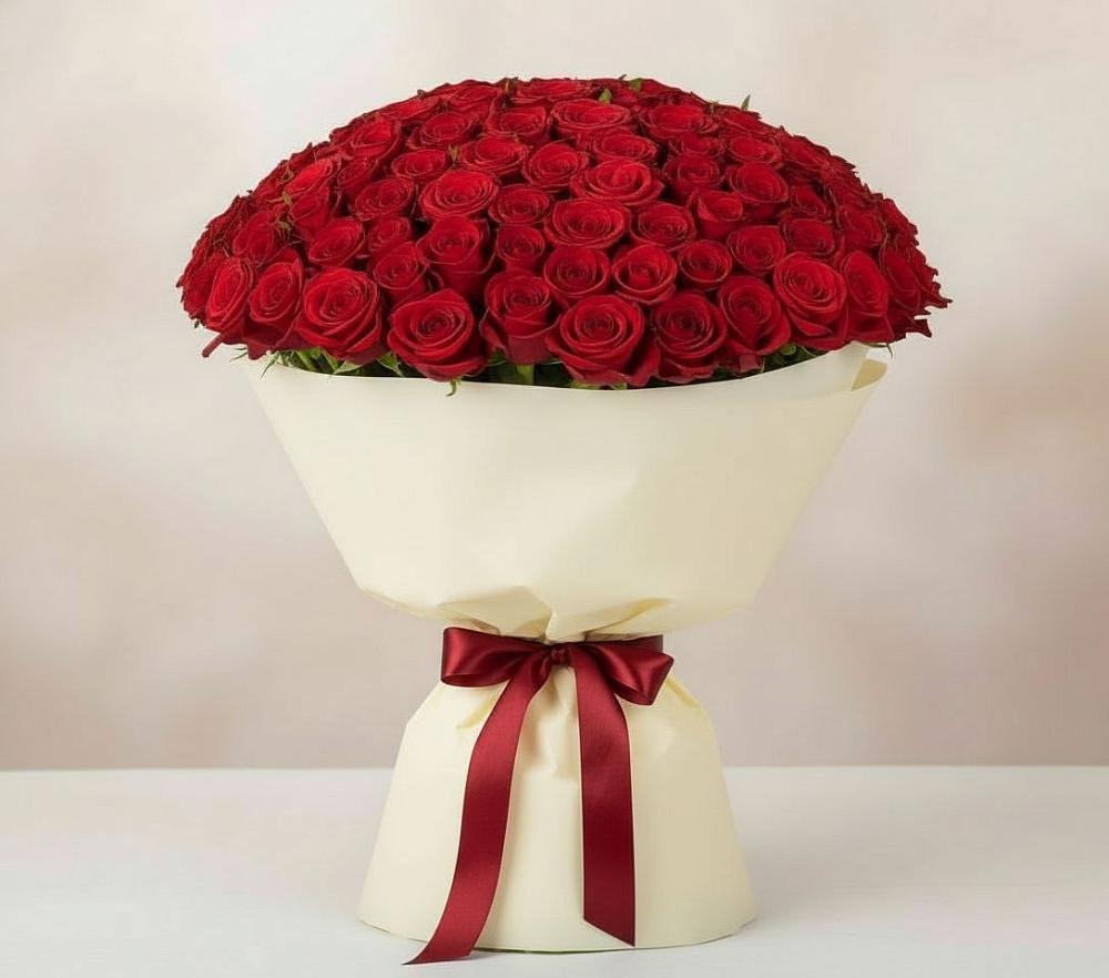 Букет 101 Красная роза Милано в Костерево
