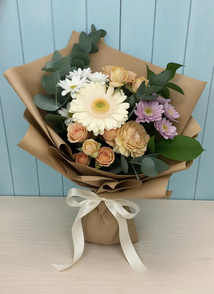 Букет цветов из: Герберы и Хризантемы в Костерево