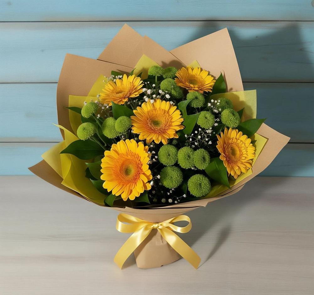 Букет цветов из: Герберы и Хризантемы в Костерево