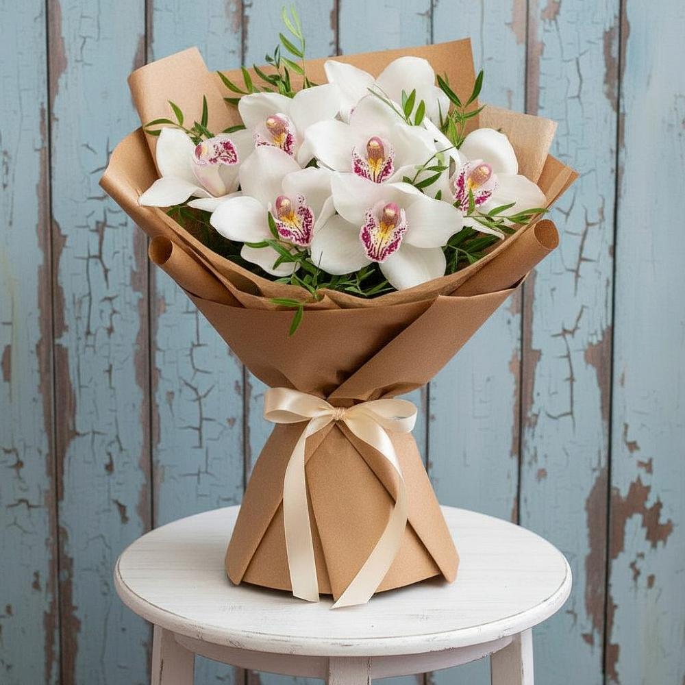 Букет цветов из: Орхидеи и Розы в Костерево