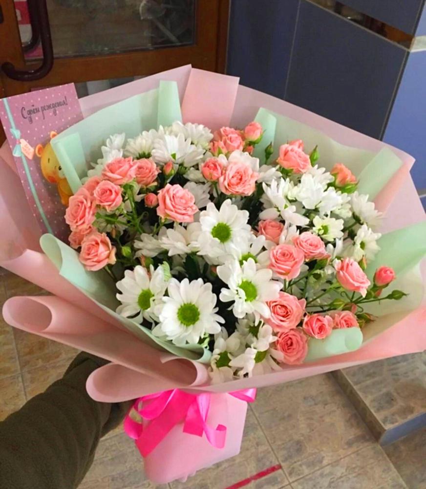 Букет цветов из: Розы и Хризантемы в Костерево