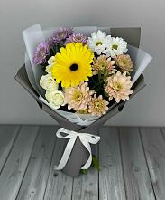Букет цветов из:  Розы, Герберы и Хризантемы #REPLACE_PRED# Костерево