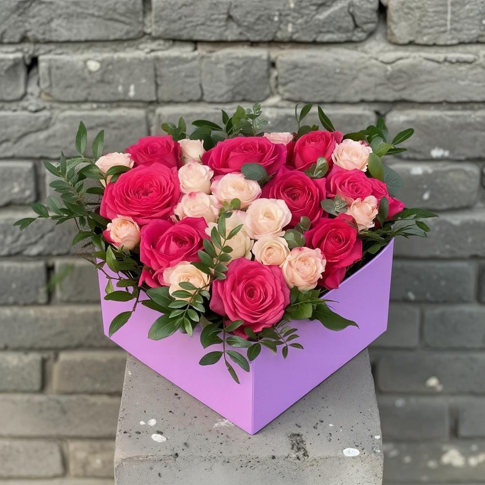 Цветочная композиция из Розы в коробке в Костерево