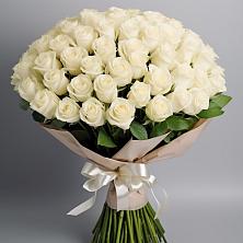 Букет 101 беля роза Белоснежка в Костерево
