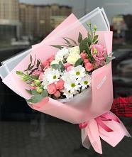 Букет цветов из:  Розы, Лизиантусы и Хризантемы в Костерево