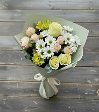 Букет цветов из:  Альстромерии, Розы и Хризантемы в Костерево