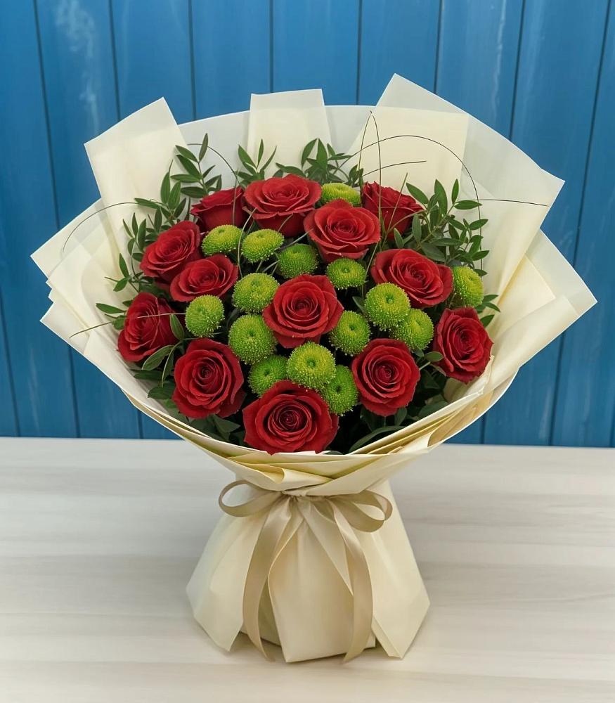 Букет цветов из: Розы и Хризантемы в Костерево